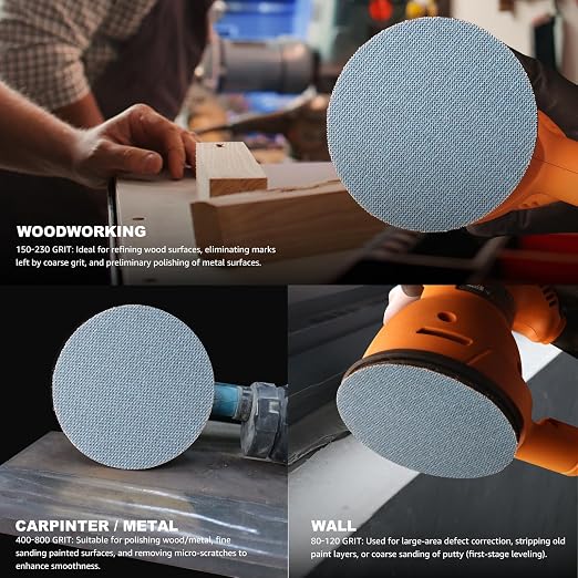 5 inch Sanding Discs 240 grit Mesh Disc Ceramic Abrasive Sandpaper Hook and - Image 6