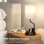 White Bedside Table Lamps for Bedroom Set of 2 - Image 6