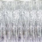 GOER 3.2 ft x 8.2 ft Metallic Tinsel Foil Fringe Curtains Party Photo Backdrop by GOER