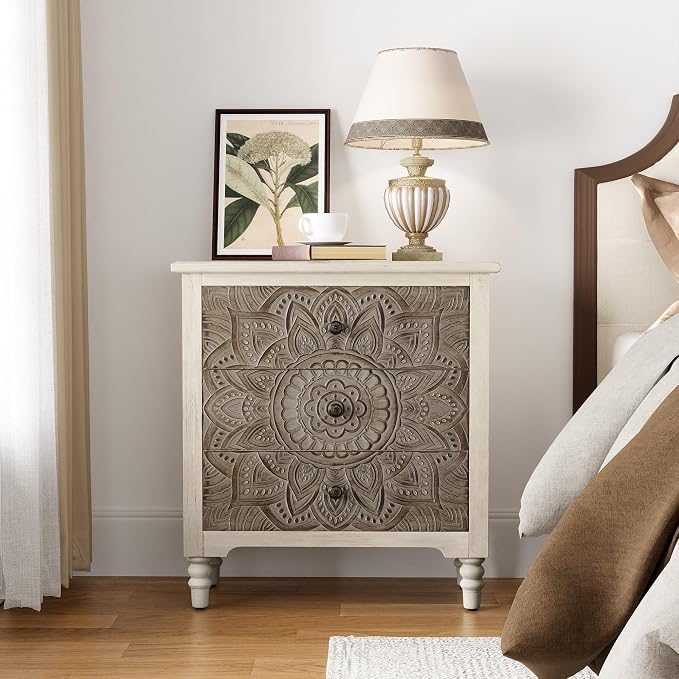 COSIEST 3 Drawers Nightstand Set of 2, Accent Dresser, Bedside Table, Bedroom - Image 7
