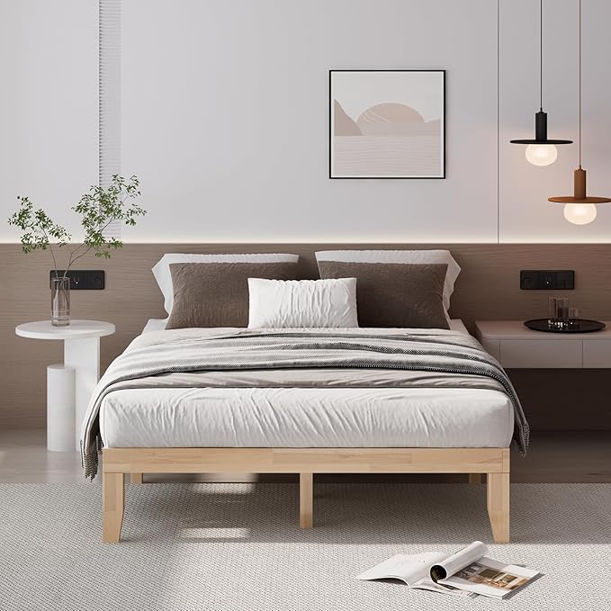 Giantex 14 Inch Queen Wood Platform Bed Frame, Minimalist Mattress Foundation - Image 4