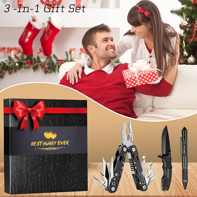Men Gifts for Hubby from Wife, Pocket Knife, Tactical Pen, Stocking Stuffers - Image 7