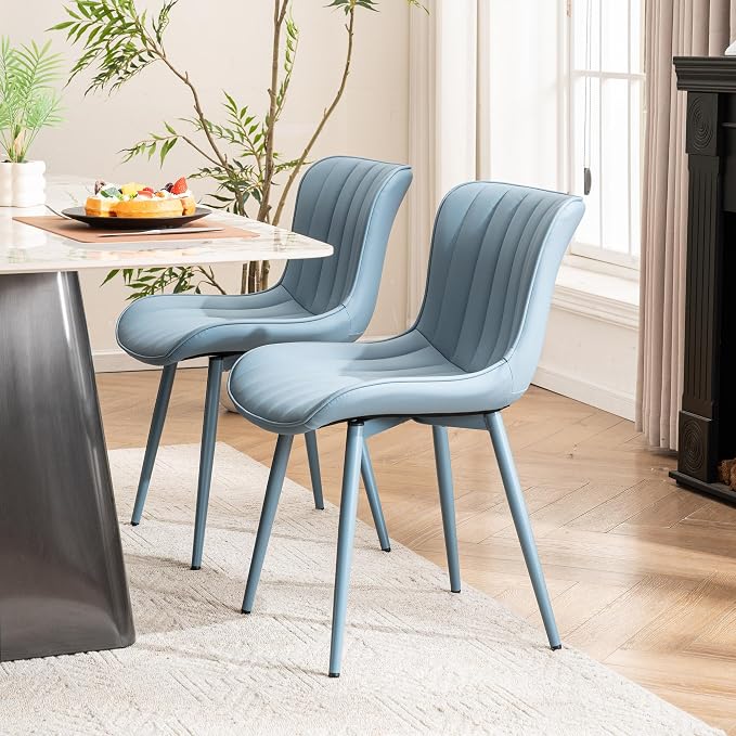 YOUNUOKE Mid-Century Modern Dining Chairs Set of 2, Armless Accent Chair - Image 6