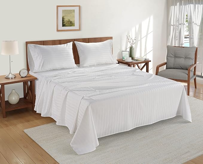 Lane Linen White Queen Sheet Set - Image 2