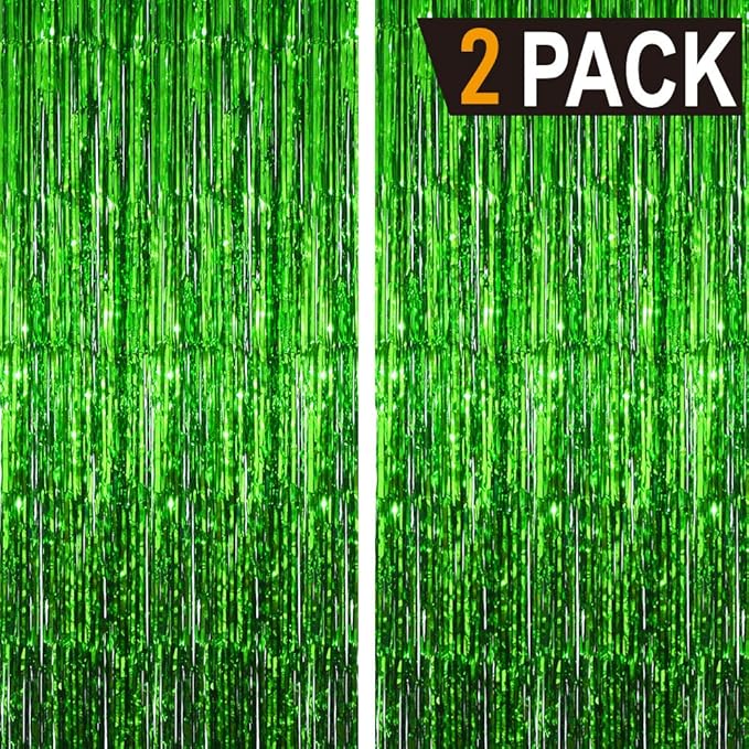 GOER 6.4 ft x 9.8 ft Metallic Tinsel Foil Fringe Curtains, Graduation, New Year - Image 2