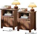 Joaxswe Night Stand Set of 2, 18 Inch Farmhouse Nightstand by Joaxswe