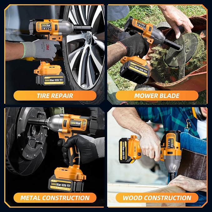 Cordless Impact Wrench 1/2 Inch, 1200N·m Brushless High Torque Impact Gun - Image 6