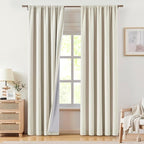 Vision Home Natural Linen Full Blackout Curtains - Image 8