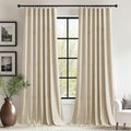 StangH Beige Velvet Curtains for Bedroom 96 inches Long, Luxury Light Dimming by StangH