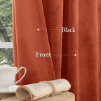 LAMIT Velvet Curtains 102 Inch for Living Room, Terracotta Thermal Room - Image 5