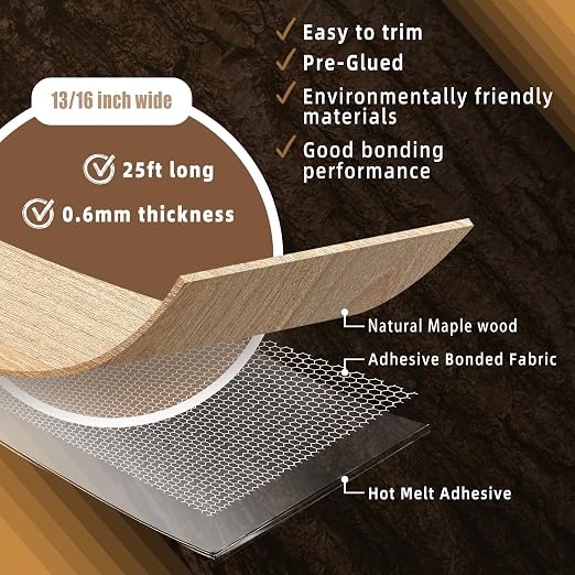GSCIT Club Maple Edge Banding, 13/16 inch x 25ft roll of Veneer Edge Banding - Image 2