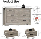 Dresser for Bedroom with 7 Drawers, Wood Dresser TV Stand, Wooden Closet - Image 2
