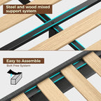 Rolanstar Full Size Bed Frame, Storage Headboard - Image 7
