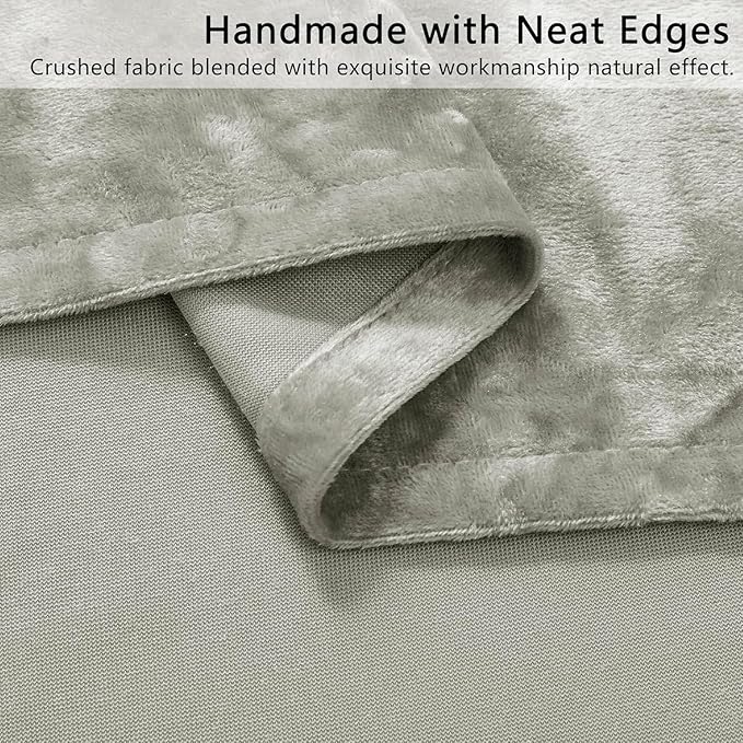 Silver Grey Crushed Velvet Curtains 52x90 inch Luxurious Thermal Insulated - Image 5