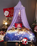 VETHIN Bed Canopy for Girls, Princess Round Dome Dreamy Mosquito Net Bedding - Image 4