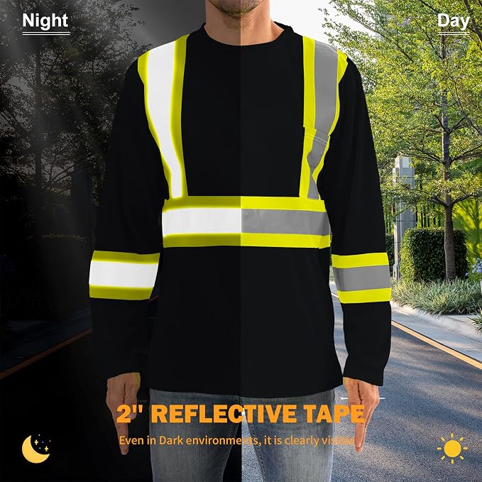 Hi Vis Safety Long Sleeve Shirts，High Visibility Class 3 T Shirts - Image 4