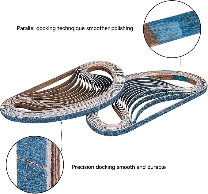 40-Piece 1/2 x 18 Inch 240 Grit Zirconia Sanding Belts, Heavy Duty Long-lasting - Image 8