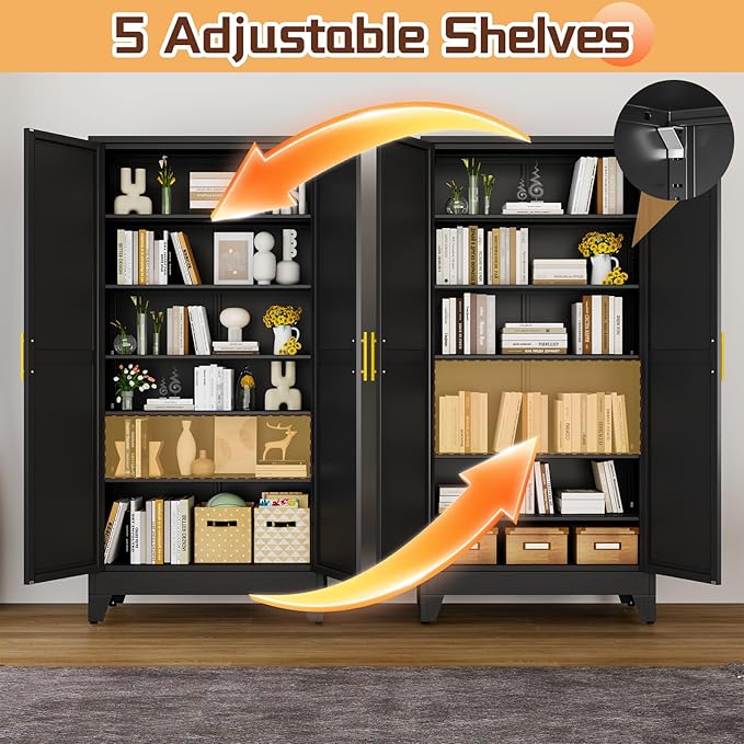 75" Metal Kitchen Pantry Cabinet, Cabinet - Image 4