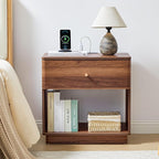Narrow Nightstand Set of 2, Wooden Small 2 Drawer Nightstand, Slim Side End - Image 5