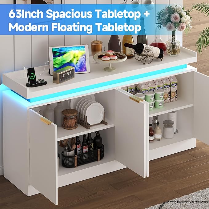 LED Sideboard Buffet Cabinet - Image 7