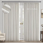 Topfinel Extral Wide Curtains, Pinch Pleated 100% Blackout Linen Luxury Drapery by Topfinel