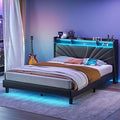 Rolanstar Full Size Bed Frame, Storage Headboard by Rolanstar