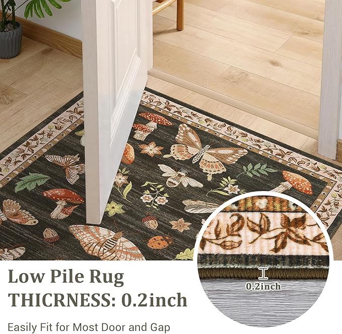 Mushroom Insect Washable Rug 2x6 Runners - Image 6