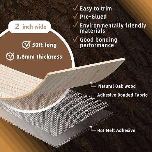 GSCIT Club Oak Edge Banding, 2 inch x 50ft roll of Veneer Edge Banding - Image 2