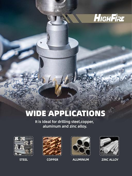 1-7/8" Carbide Hole Saw, Heavy Duty Metal Hole Cutter - Image 7