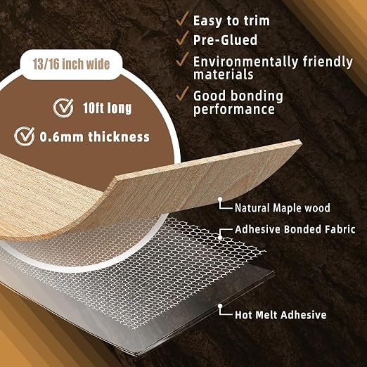 GSCIT Club Maple Edge Banding, 13/16 inch x 10ft roll of Veneer Edge Banding - Image 2
