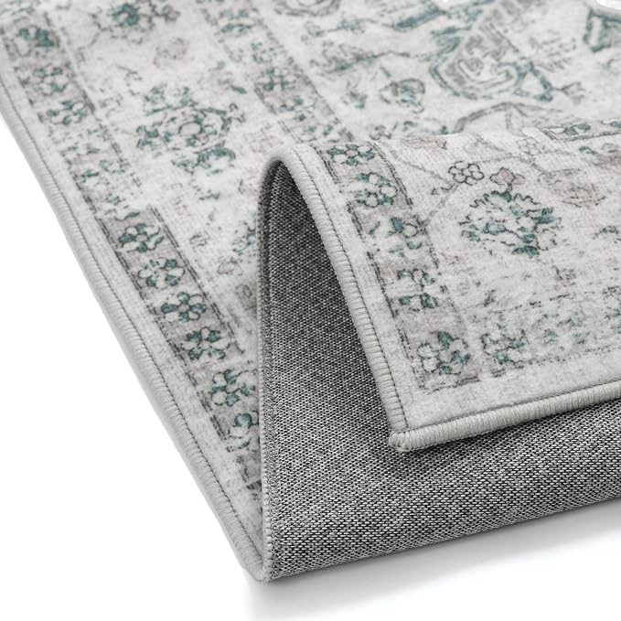 Blue 3x5 Entryway Rug Vintage Area Carpet Indoor Office Washable Door Mat - Image 8