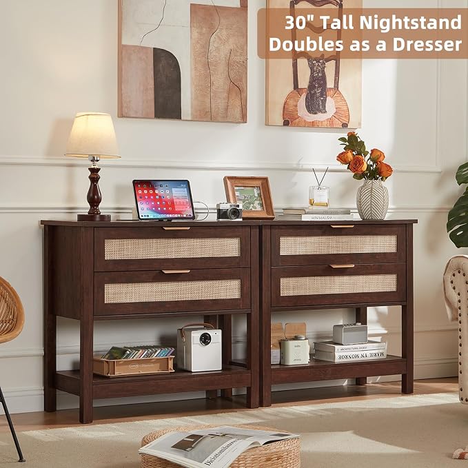 LEYAOYAO 31.5" Wide Rattan Night Stand - Image 6