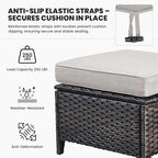 10 Piece High Back Outdoor Patio Furniture Set - Image 9