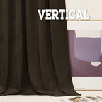 RYB HOME Brown Velvet Curtains 96 inches, Back Tab Soft Fabric Room Darkening - Image 5