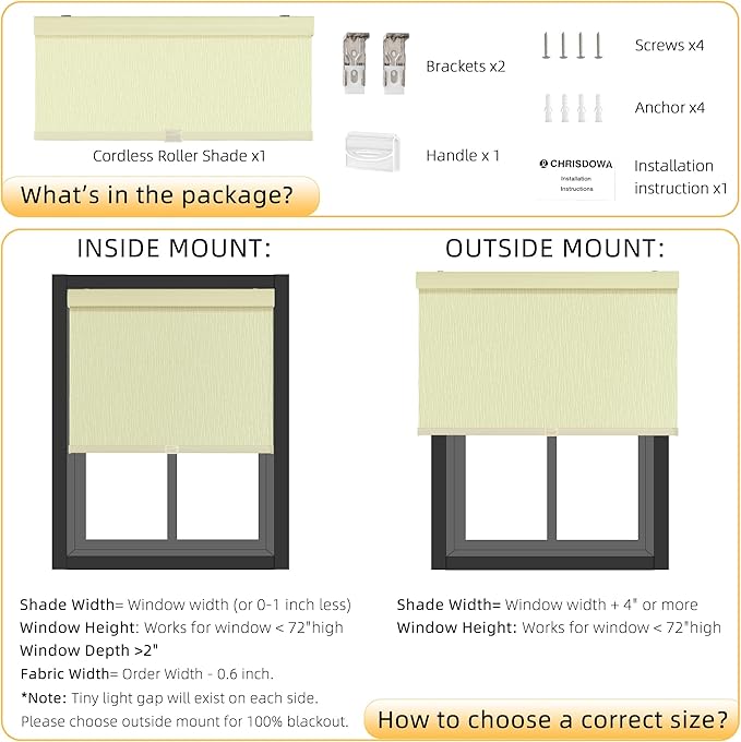 ChrisDowa Cordless Blackout Roller Shades - Image 5