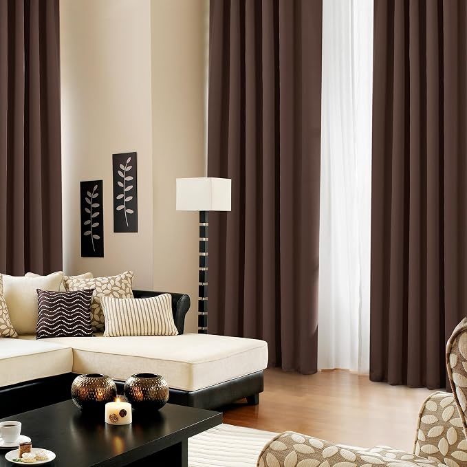 Deconovo Blackout Curtains, Thermal Insulated, W52 x L84 2 Panels, Back Tab - Image 4