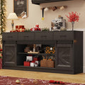 70” Large Long Buffet Sideboard Cabinet w/4 Drawer, Farmhouse Buffet Storage by chartustriable