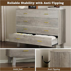 Dresser for Bedroom with 8-Drawer, X-Shape Base & Adjustable Center Leg - Image 6