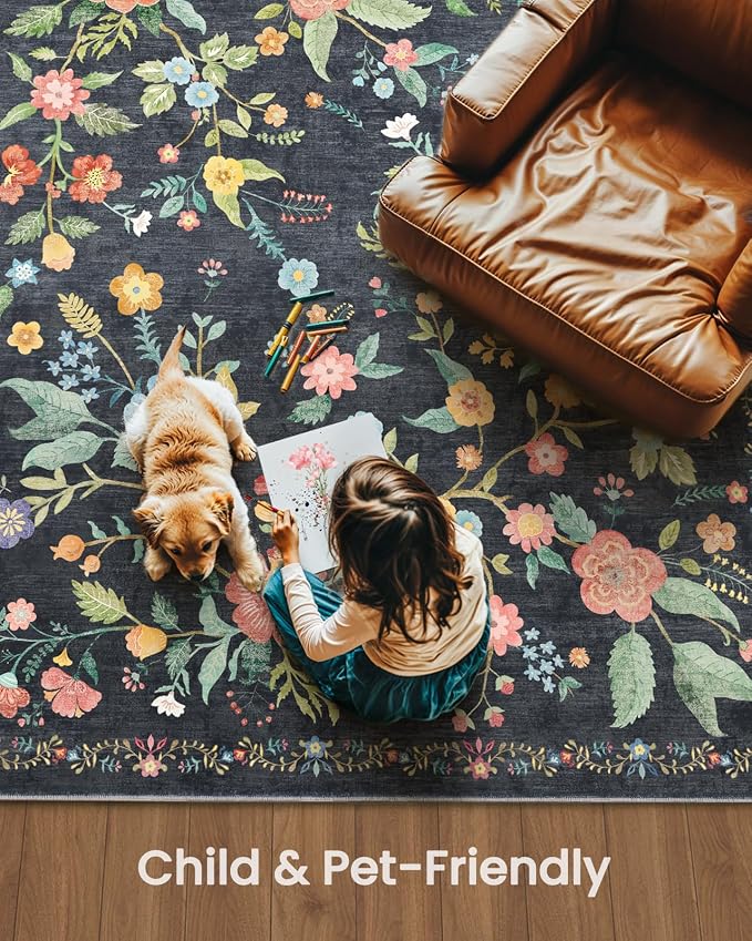 Amada 5x7 Area Rugs, Non-Slip & Low-Profile Living Room Rug - Image 6