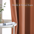 NICETOWN Burnt Orange Window Treatments 66 inch Length 2 Panels Set, Grommet - Image 5