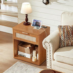 LEYAOYAO Rattan Dresser and Nightstand Set of 2, Boho Wood Dresser - Image 8