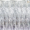 GOER 3.2 ft x 8.2 ft Metallic Tinsel Foil Fringe Curtains Party Photo Backdrop by GOER