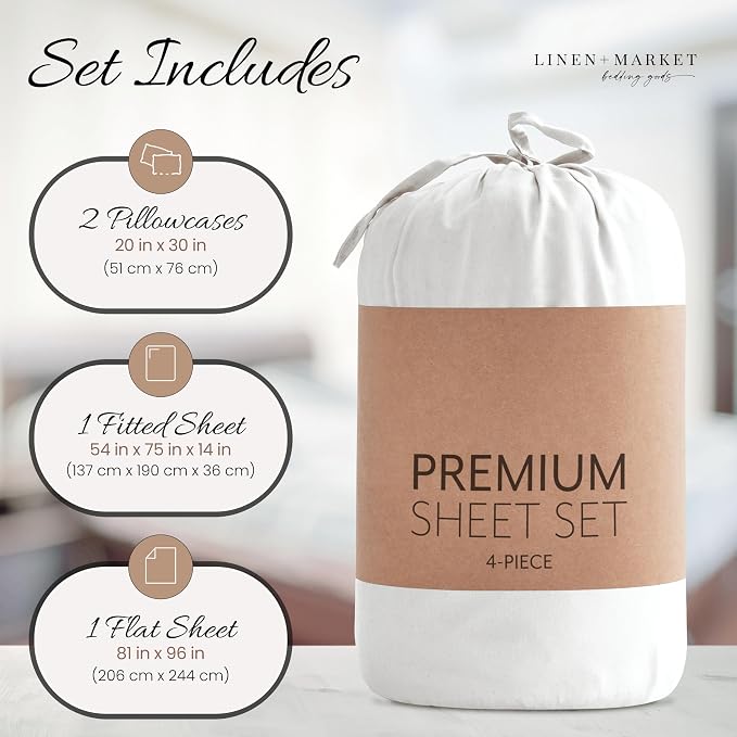 Linen Market Brushed Microfiber Full Sheet Set 4 Piece – Oeko-TEX Certified - Image 10