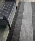 Custom Length Hallway Runner Rug, Slip Resistant, Meander Grey, 26 Inch X 15 by ORFAHOME