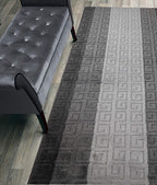 Custom Length Hallway Runner Rug, Slip Resistant, Meander Grey, 26 Inch X 15 by ORFAHOME