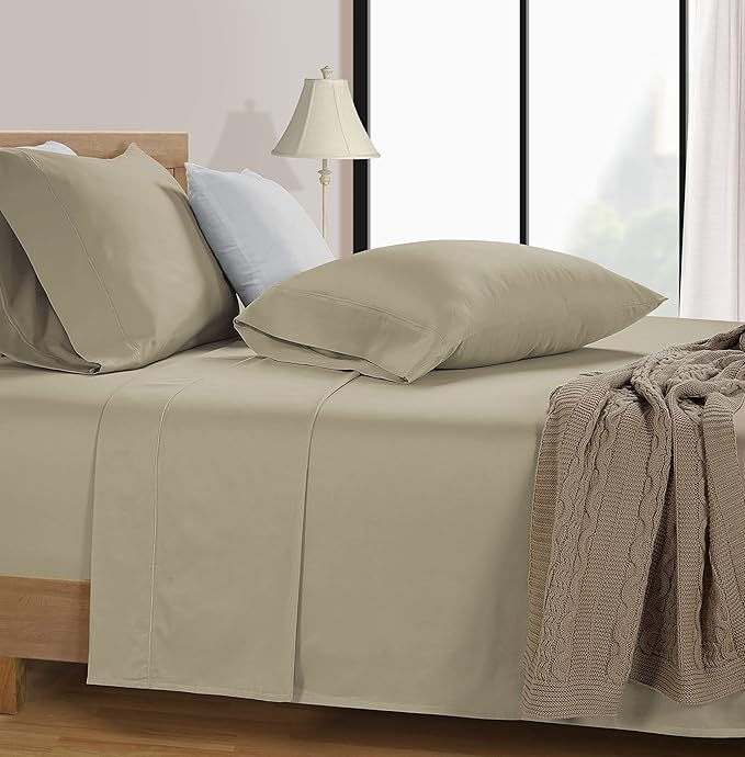 LANE LINEN 600 Thread Count 100% Mercerized Cotton California King Sheet Sets - Image 3