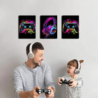 BGFCE Game Room Decor Set of 3, Neon Gaming Video Game Room Wall Art, Gaming - Image 4