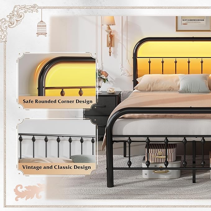 WLIVE Metal Platform Bed Frame, Full Size Bed Frame - Image 4