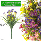 24 Bundles Artificial Faux Flowers Outdoor Plants - Image 3