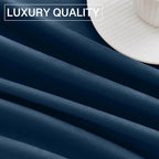 StangH Rod Pocket Velvet Curtains 90 inches Long Navy Blue Blackout Thermal - Image 8